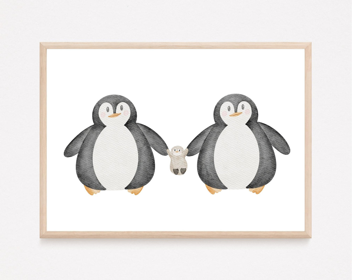 Kinderposter Pinguinfamilie