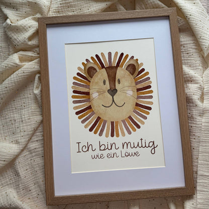 Kinderposter Affirmation Löwe