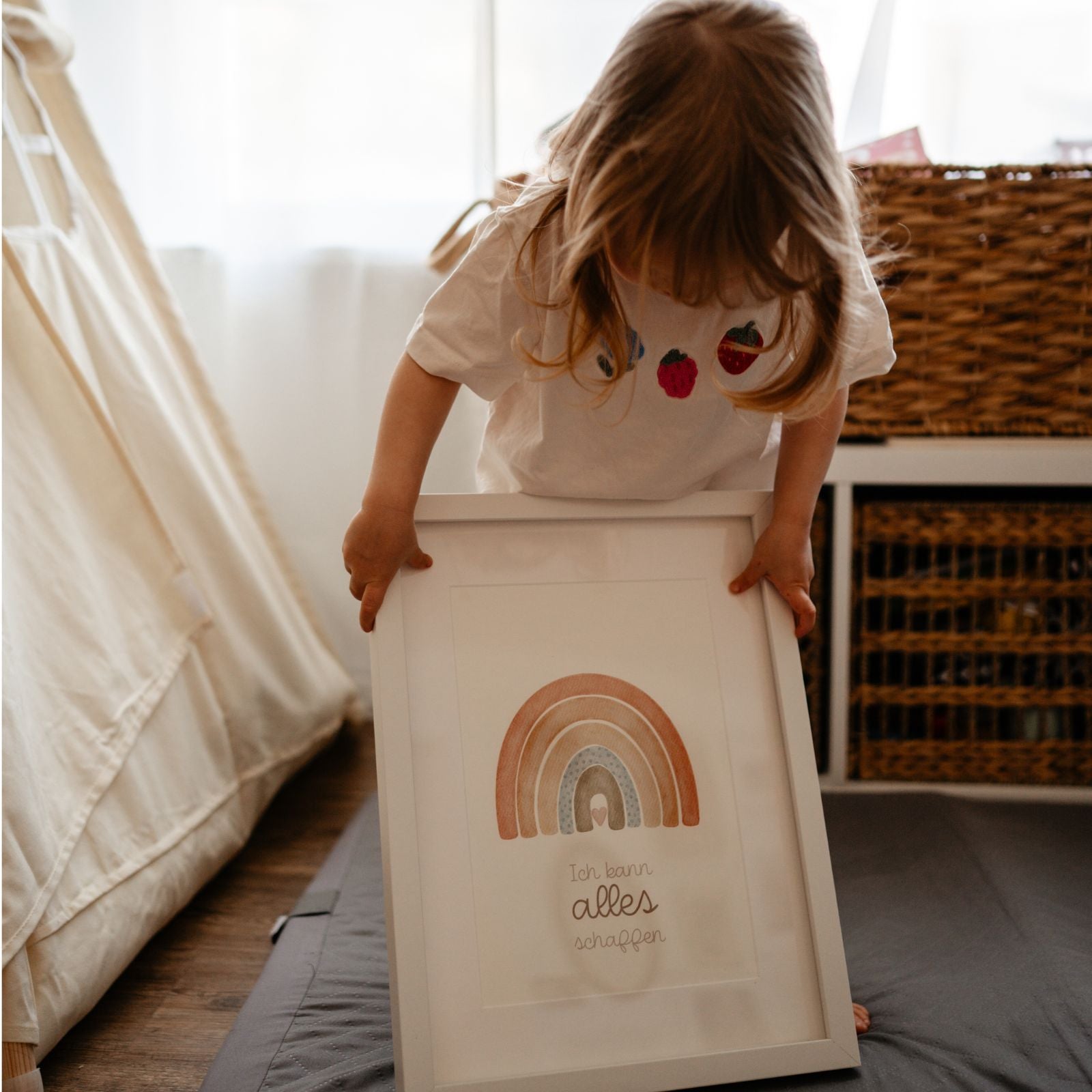Kinderposter Affirmation Regenbogen