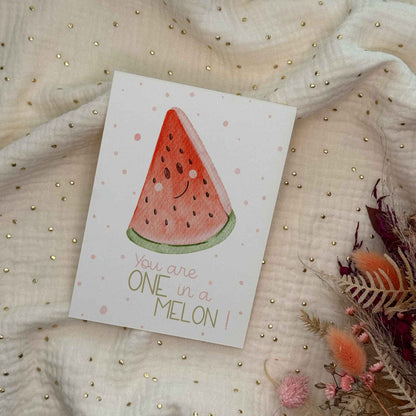 Postkarte Liebe Melone