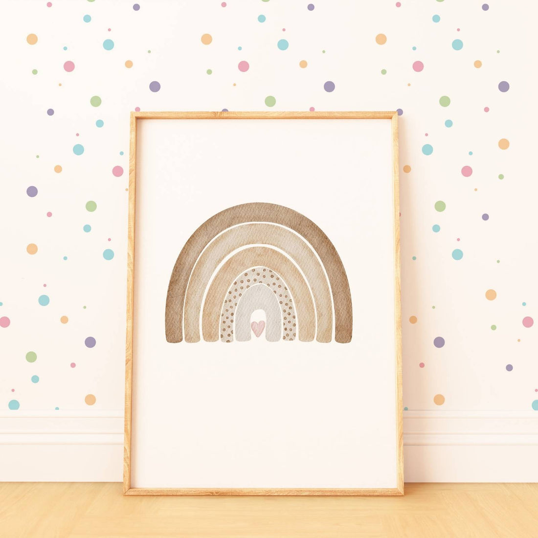 Kinderposter Regenbogen beige