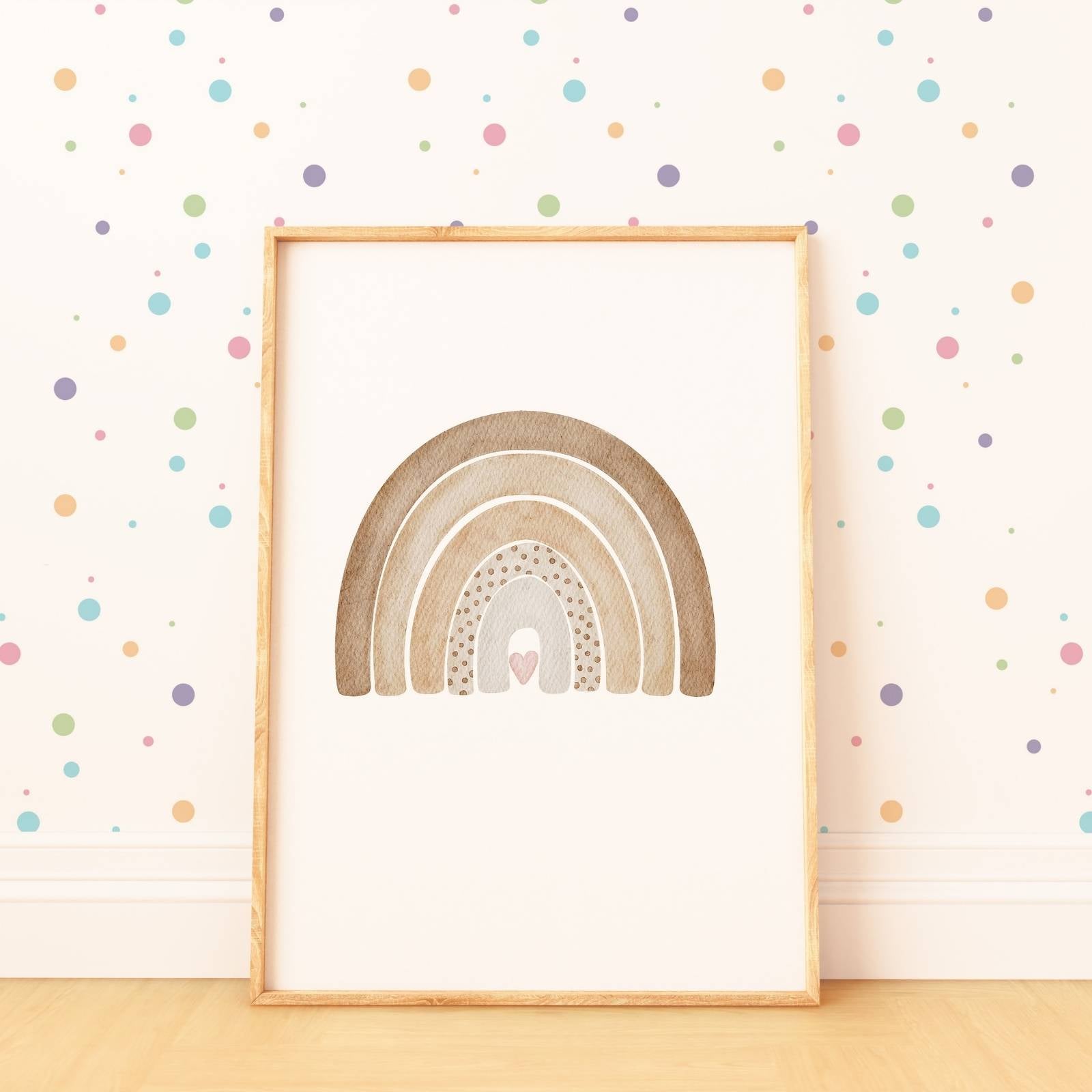 Kinderposter Regenbogen beige
