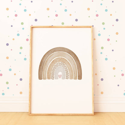 Kinderposter Regenbogen beige