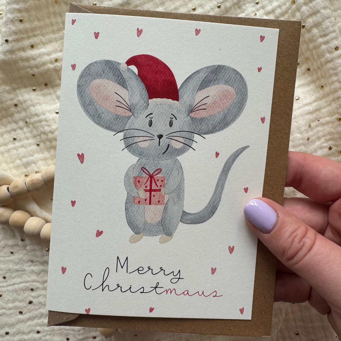 Weihnachtskarte Maus