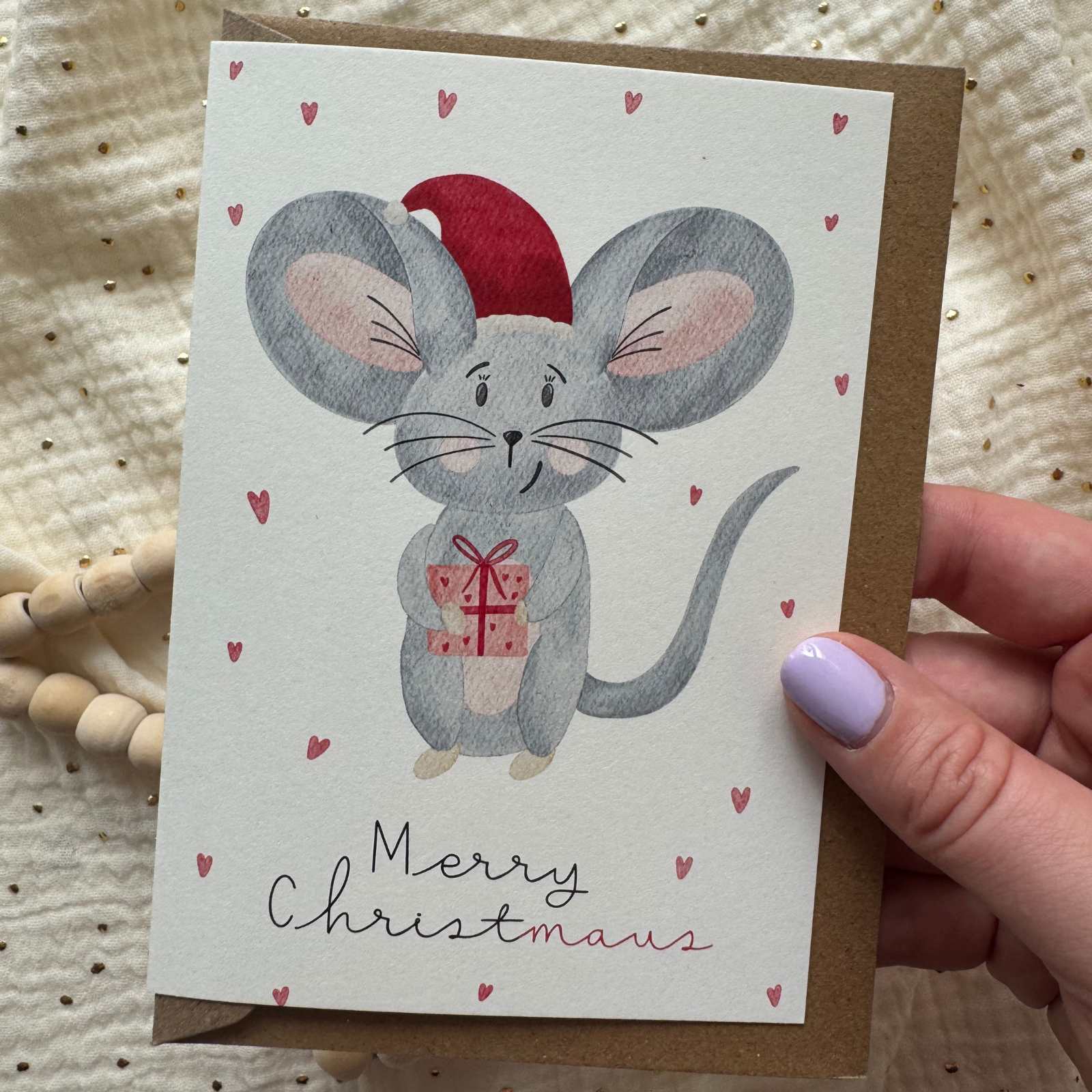Weihnachtskarte Maus
