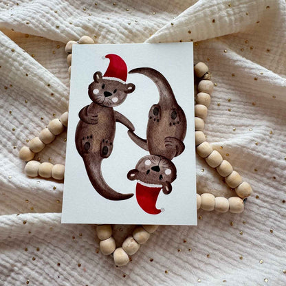 Weihnachtskarte Otter