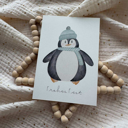 Weihnachtskarte Pinguin