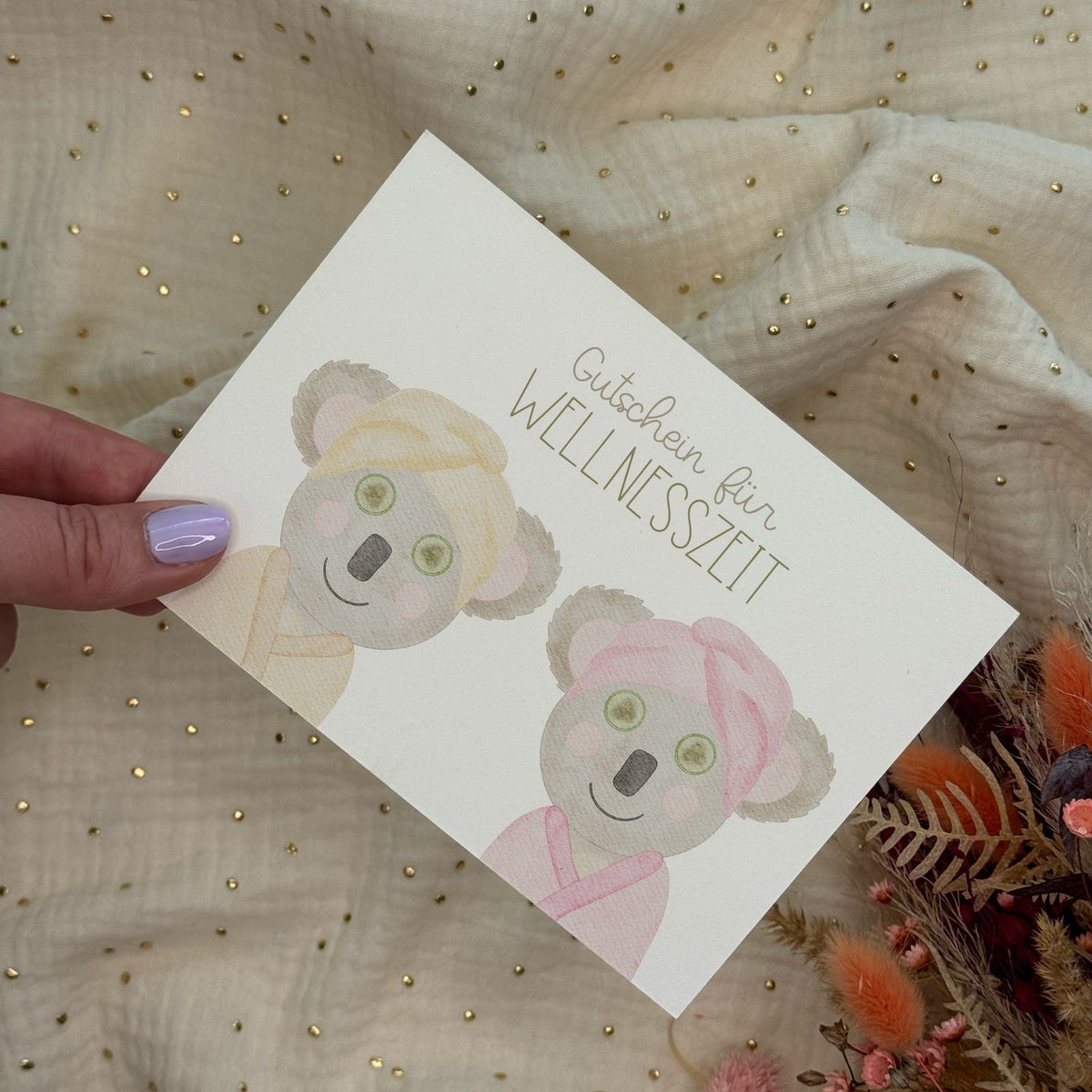 Postkarte Wellness Gutschein