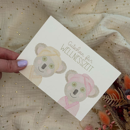 Postkarte Wellness Gutschein