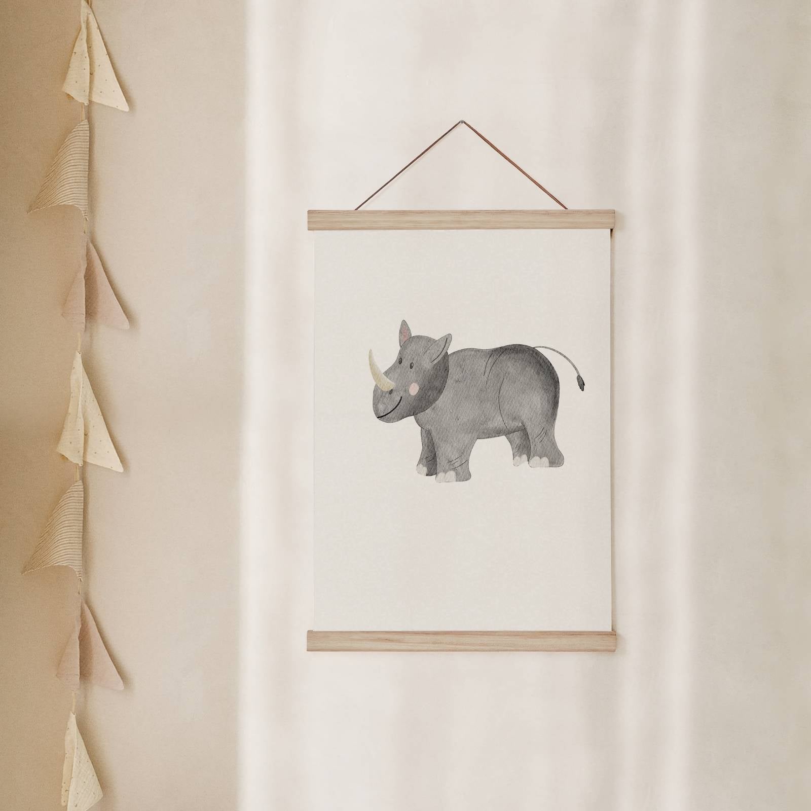 Kinderposter Nashorn